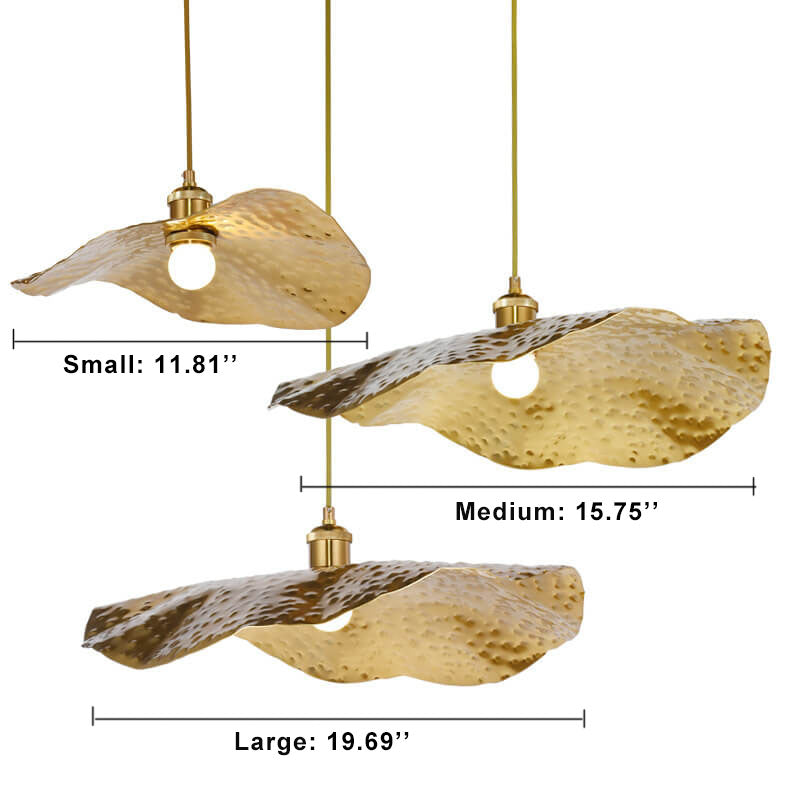 Modern Golden Bronze Lotus-Leaf 1-Light Pendant Light