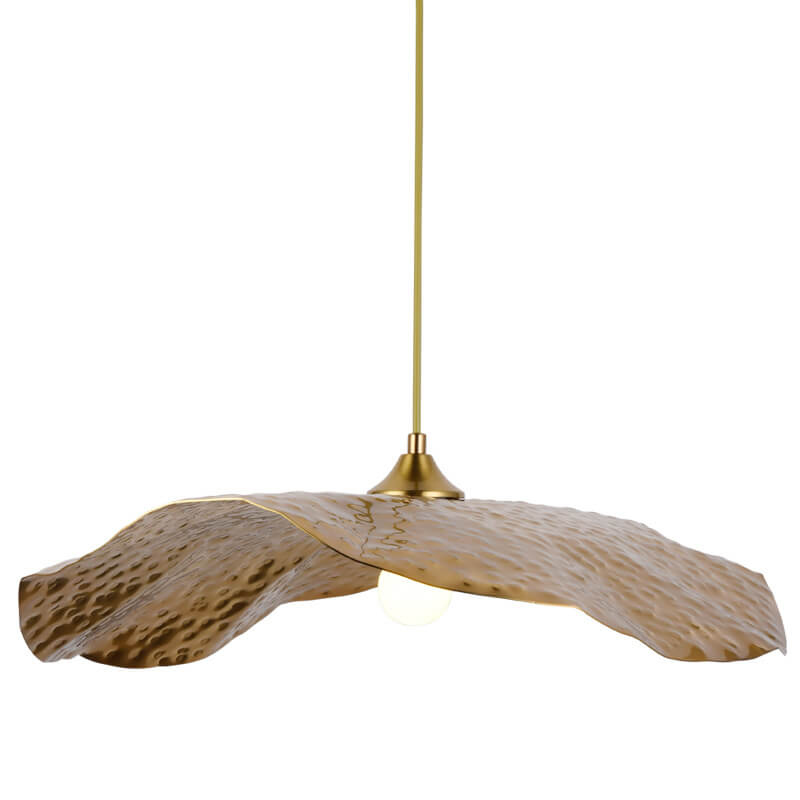 Modern Golden Bronze Lotus-Leaf 1-Light Pendant Light