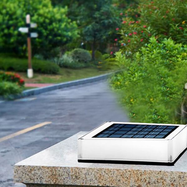 Modern Solar Flat-Square Fence Post Light - Waterproof Landscape Lighting