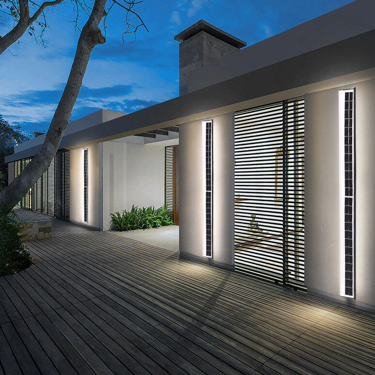 Sleek Solar-Powered Waterproof Acrylic Long-Strip LED Outdoor Wall Sconce Lamp
