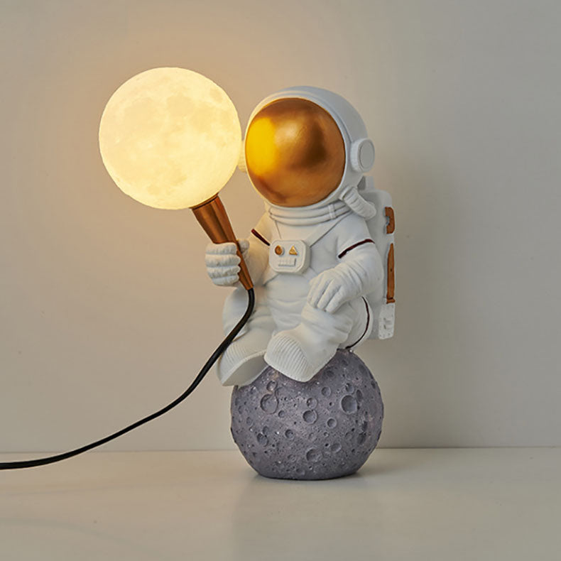 Creative Contemporary Cartoon Astronaut Wall Sconce - 1-Light Bedroom Lamp (Resin & ABS)
