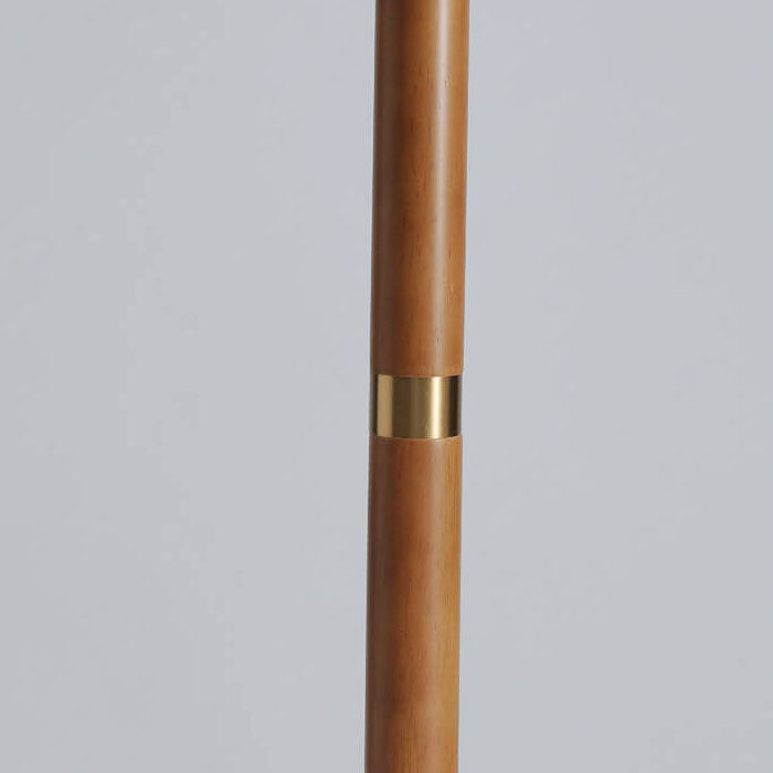 Japanese Vintage Flower Floor Lamp - Solid Wood & Iron with Fabric Shade, 1-Light Standing Lamp
