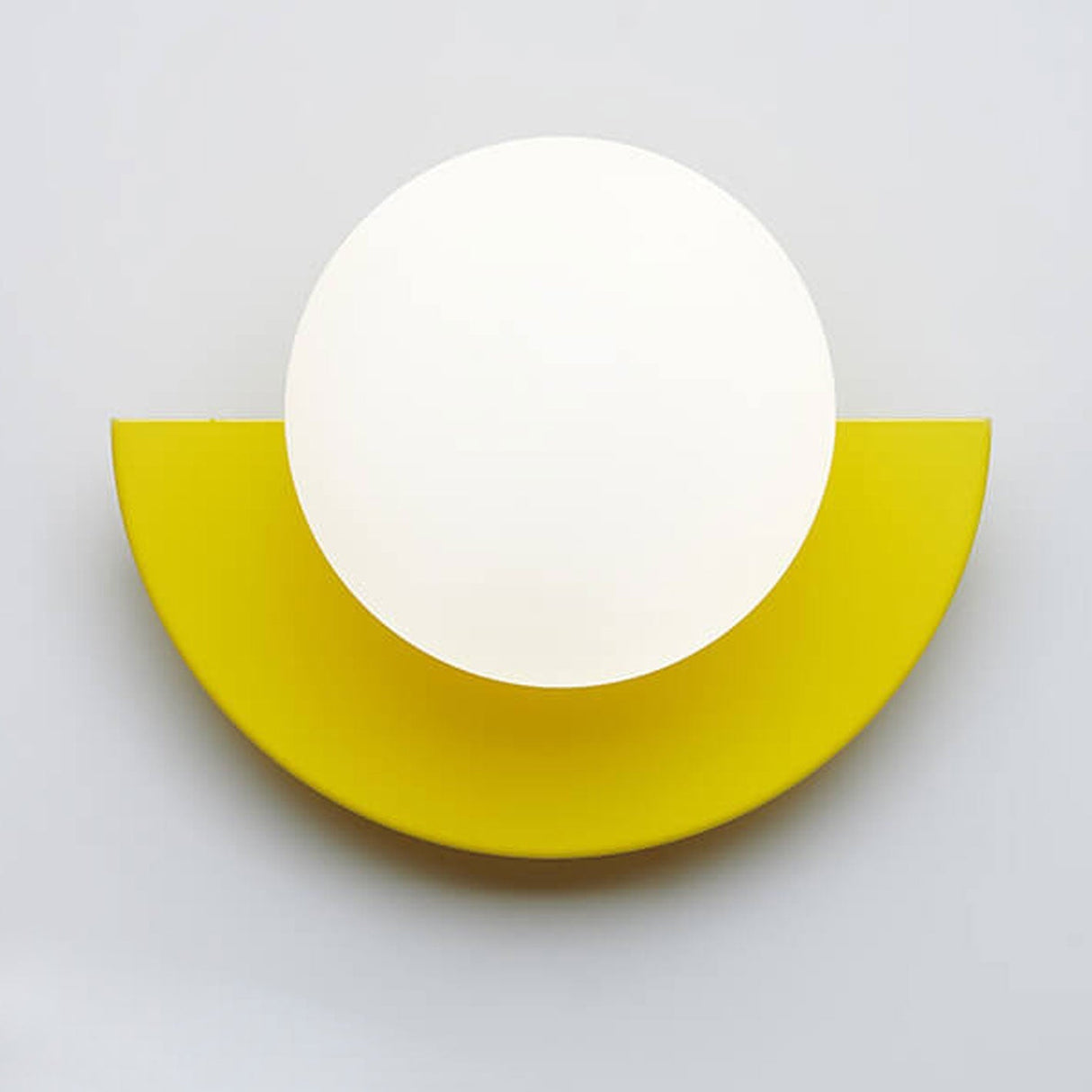 Modern Minimalist Glass Sphere Wall Sconce Lamp with Colorful Semicircle Design - 1-Light