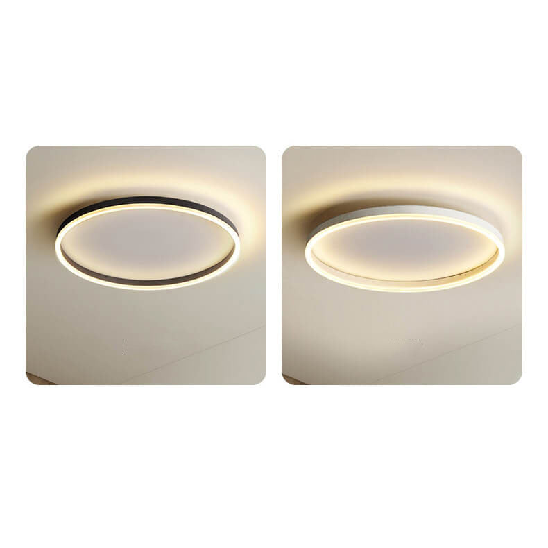 Nordic Minimalist Circular Ring LED Flush Mount Ceiling Light with Iron & Acrylic