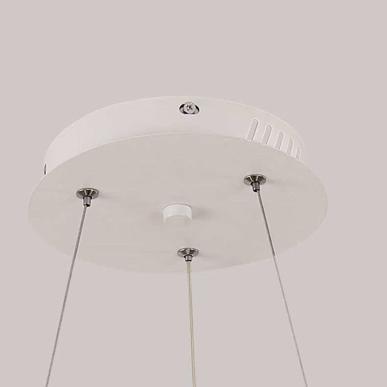 Japanese Minimalist Log-Circle Island LED Chandelier
