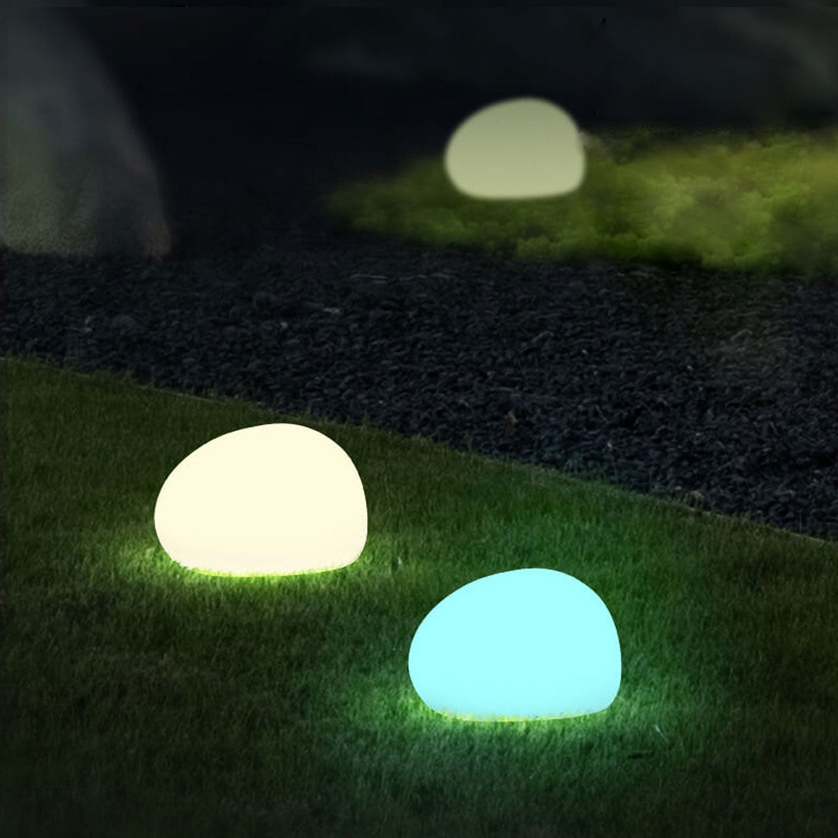 Solar-Powered Waterproof PE Sphere LED Outdoor Lawn Light - Decorative Garden Accent