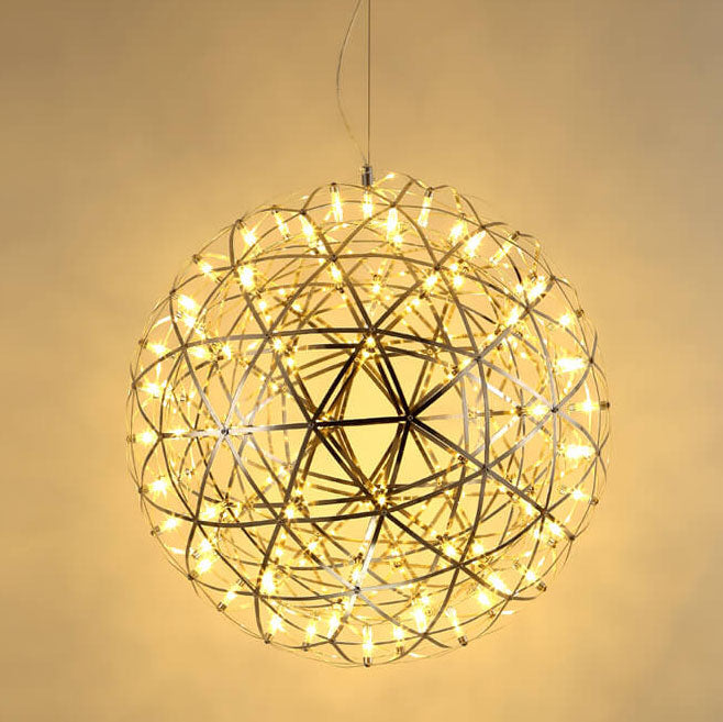 Sleek Modern Globe 12-Light LED Firework Pendant Light