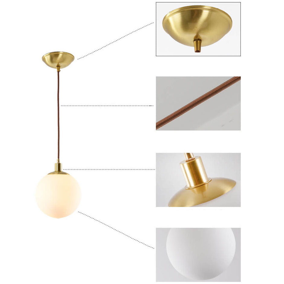 Nordic Minimalist White Orb 1-Light Pendant Lamp