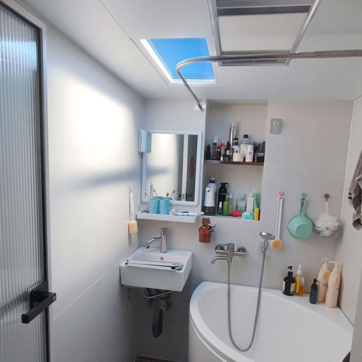 Sleek Modern Smart Blue Sky Aluminum LED Flush-Mount Ceiling Light
