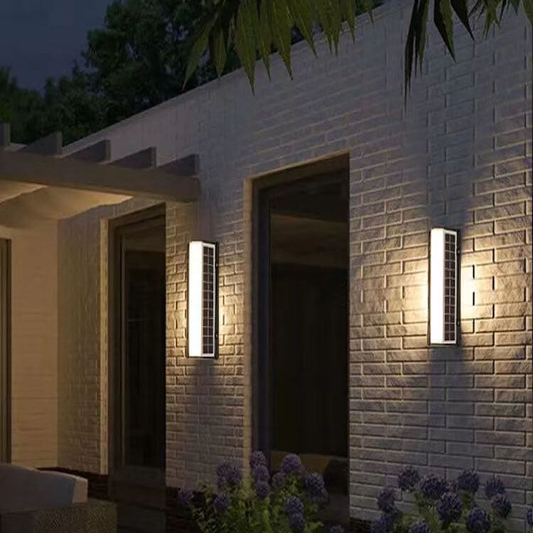Sleek Solar-Powered Waterproof Acrylic Long-Strip LED Outdoor Wall Sconce Lamp