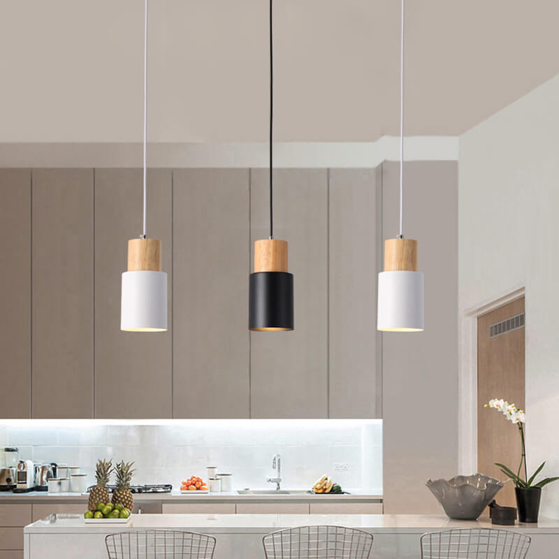 Nordic Macaron Aluminum Cylinder 1-Light LED Pendant Light
