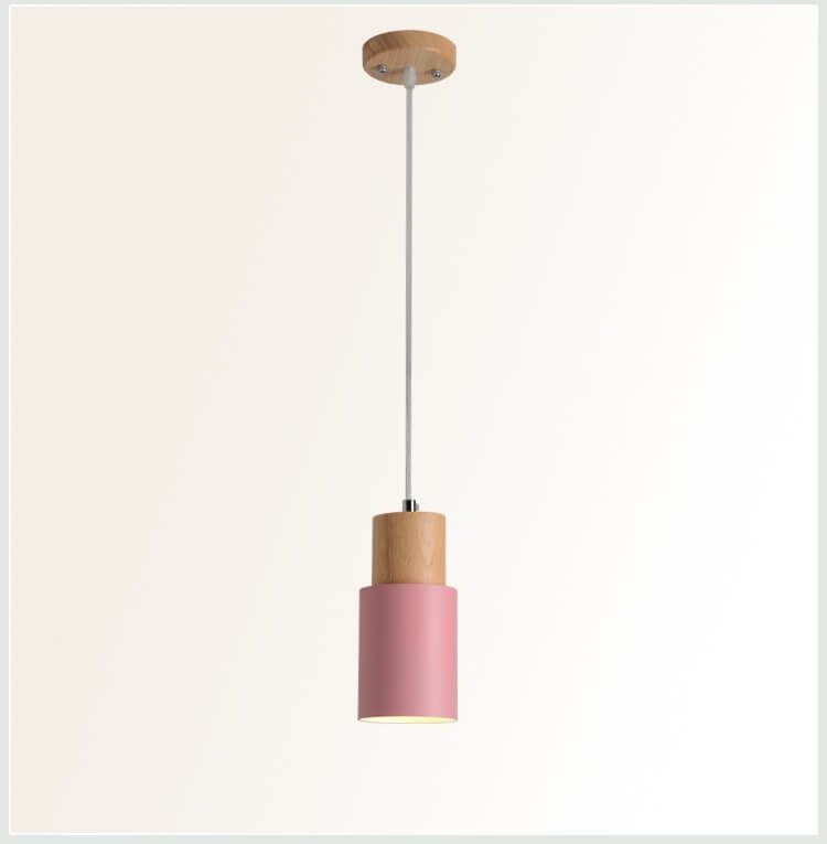 Nordic Macaron Aluminum Cylinder 1-Light LED Pendant Light
