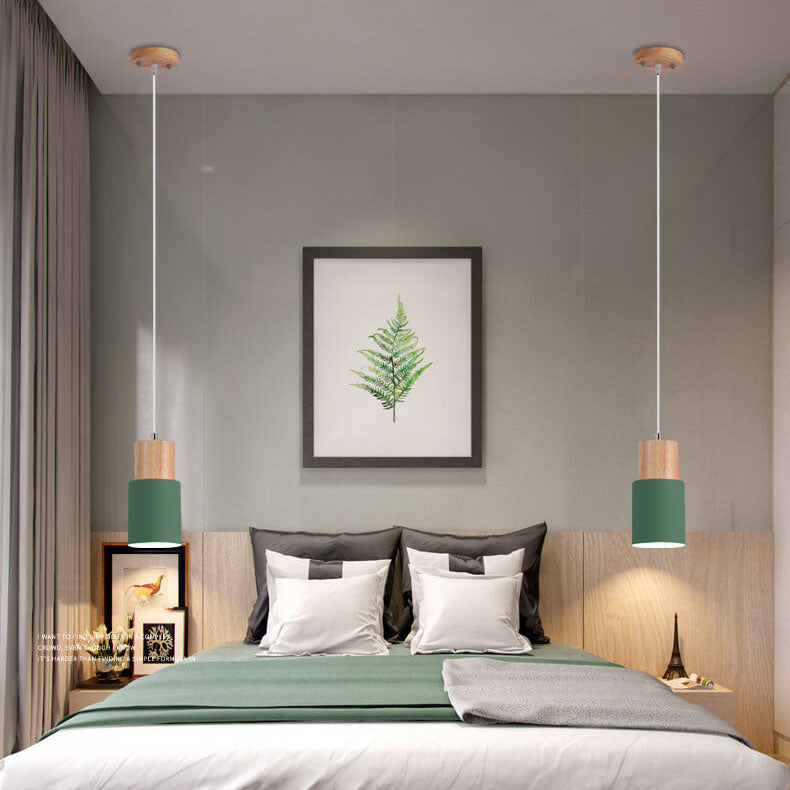 Nordic Macaron Aluminum Cylinder 1-Light LED Pendant Light
