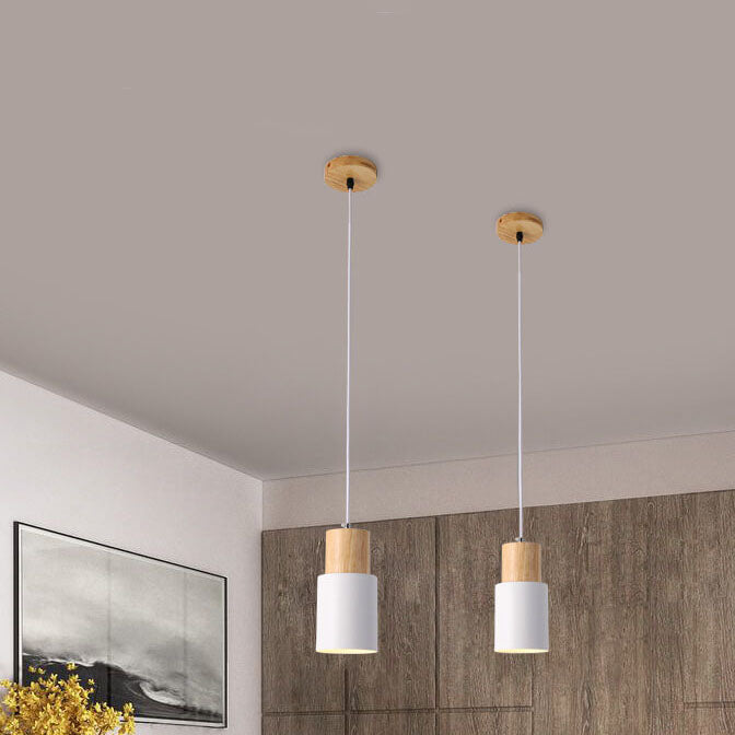 Nordic Macaron Aluminum Cylinder 1-Light LED Pendant Light