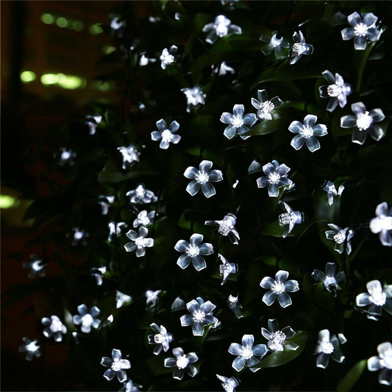 Solar-Powered LED Sakura Fairy Lights – Waterproof Outdoor Garden String Lights