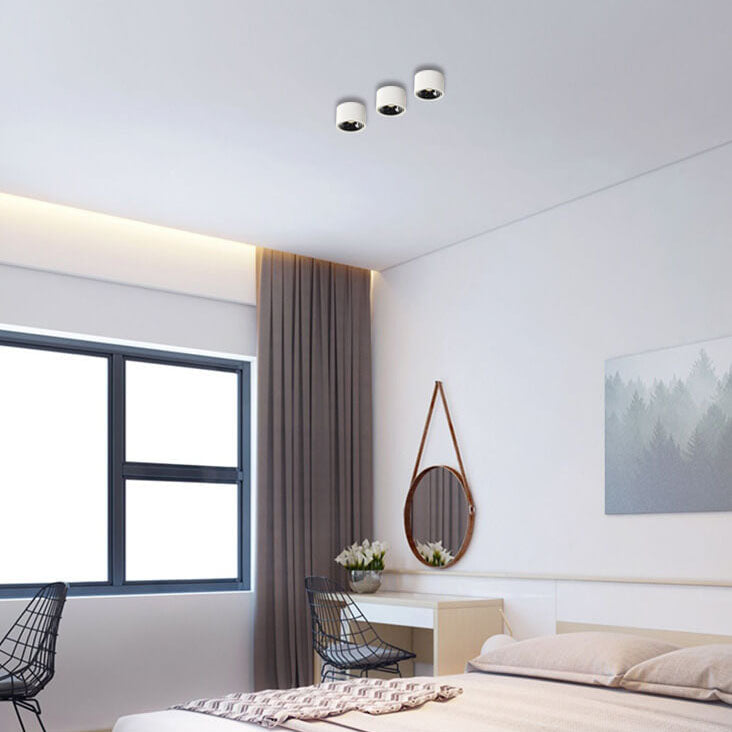 Sleek Modern Round LED Spotlight Flush Mount Ceiling Light, Adjustable