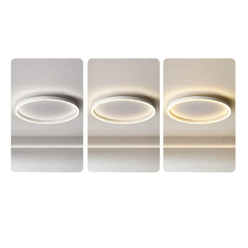 Nordic Minimalist Circular Ring LED Flush Mount Ceiling Light with Iron & Acrylic