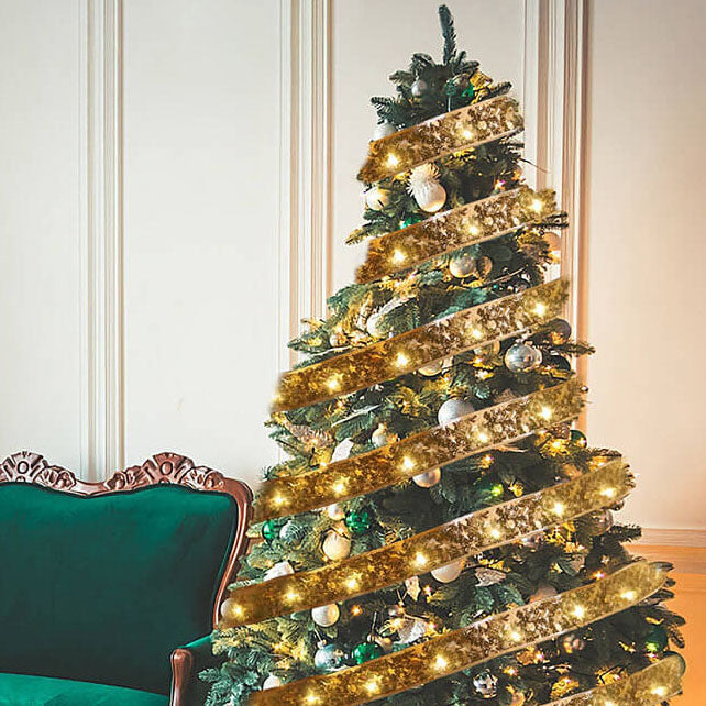 Christmas LED Copper Wire Ribbon Lights - Bow-Tie Style Flexible String Lights for Festive Decor, Props, and Holiday Cheer