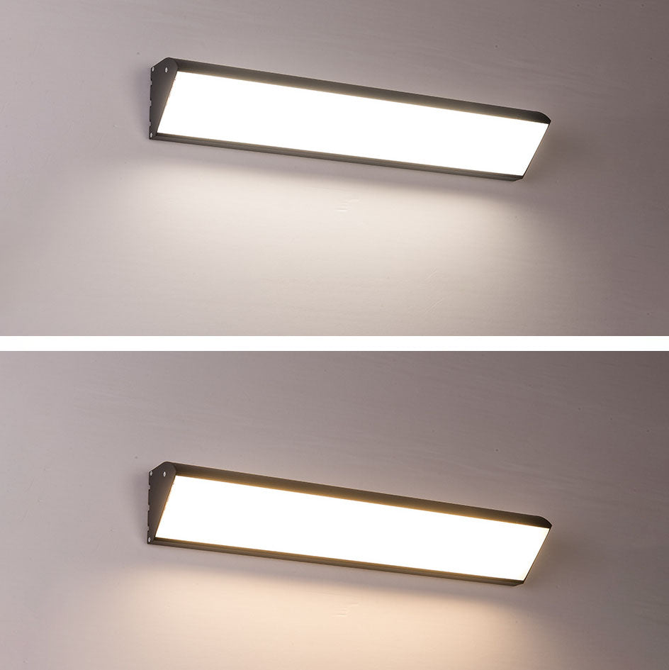 Modern Industrial Waterproof LED Wall Sconce with Rectangular Aluminum Frame and Acrylic Panel for Outdoor Patio