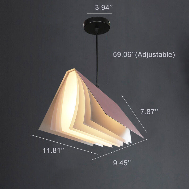 Flying Book Pendant Light – 1-Light with Metal and PVC Book Shade