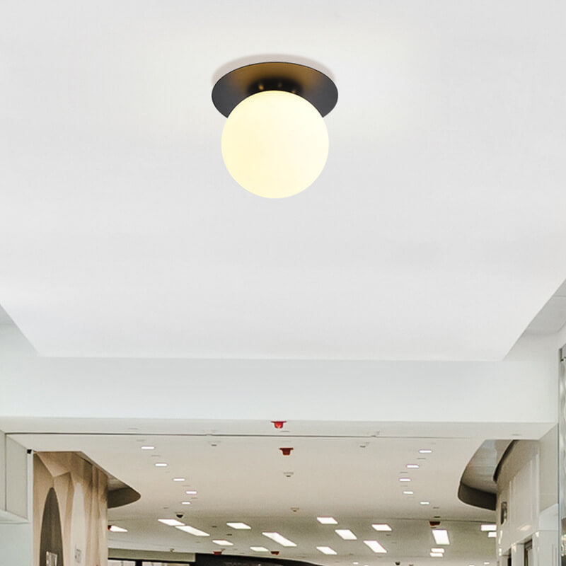 Contemporary Globe 1-Light Semi-Flush Ceiling Light
