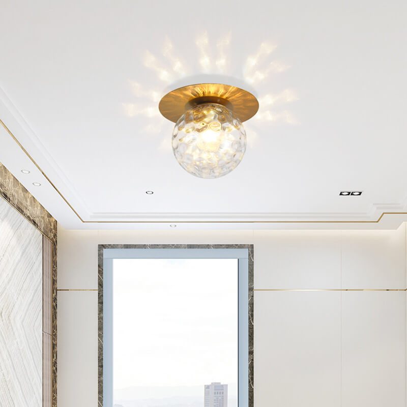 Contemporary Globe 1-Light Semi-Flush Ceiling Light