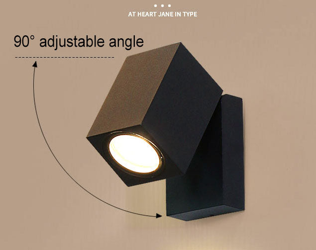 Modern Outdoor Waterproof Square LED Spotlight with Adjustable Angle – Garden Wall Sconce Lamp
