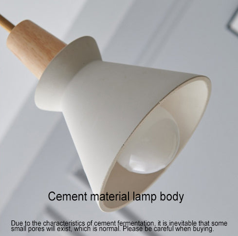 Nordic Minimalist White Cement 1-Light Tapered Pendant Lamp