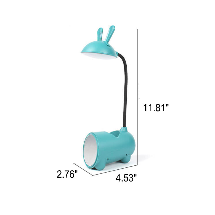Cute Cartoon Rabbit LED Touch Desk Lamp with USB Pen Holder