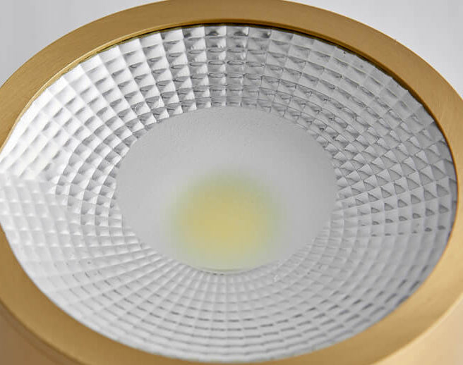 Modern Brass LED Spotlight Flush-Mount Ceiling Light — Cylindrical Design
