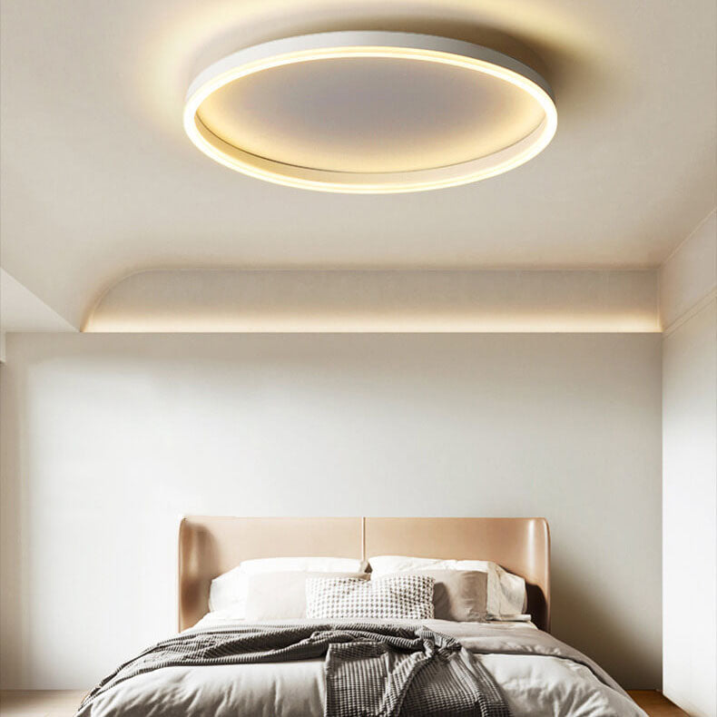 Nordic Minimalist Circular Ring LED Flush Mount Ceiling Light with Iron & Acrylic