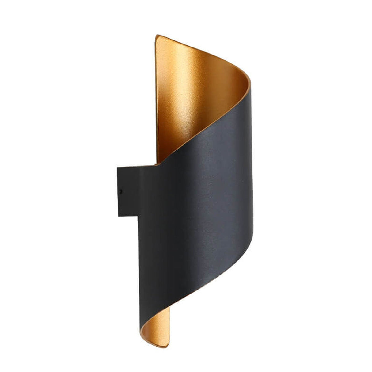 Sleek Modern Outdoor Aluminum LED Wall Sconce with Curved Column - Waterproof
