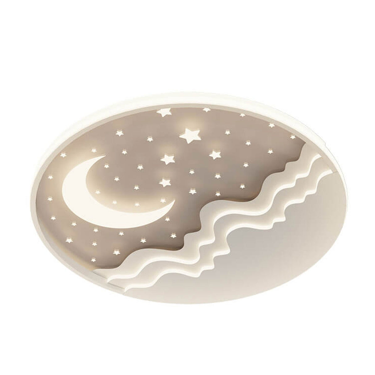Nordic Modern Star Moon Round Aluminum LED Flush-Mount Ceiling Light