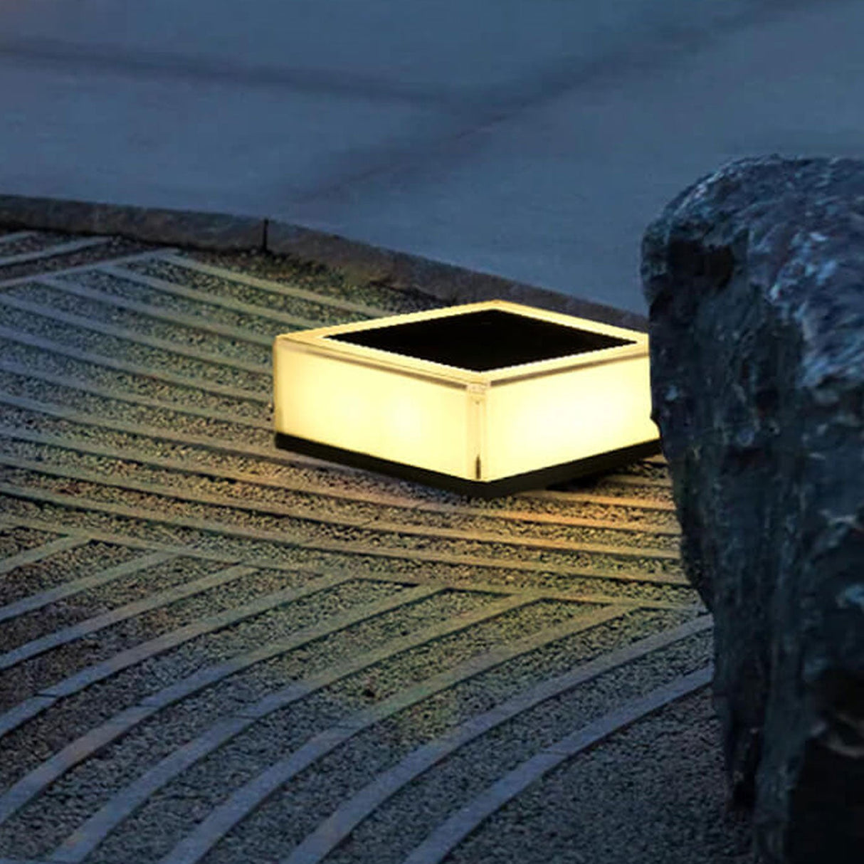 Modern Solar RGB Square Post Head Light for Outdoor Garden & Landscape Lighting