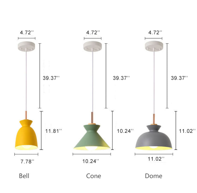 Nordic Macaron Metal 1-Light Pendant Fixture