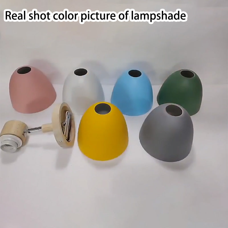 Modern Minimalist 1-Light Wall Sconce Lamp in Solid Macaron Color with Iron & Wood Finish