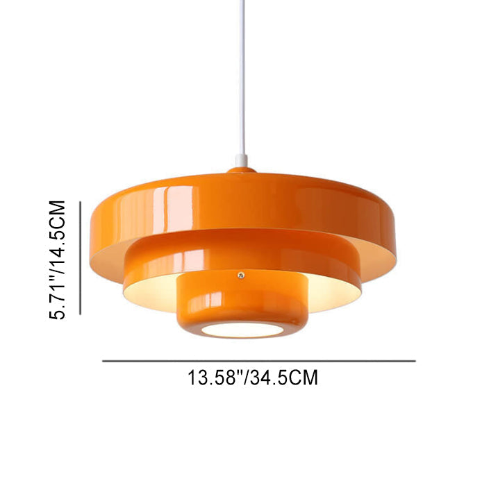 Chic Nordic Vintage Multi-Layered Round Metal Pendant Light, 1-Light