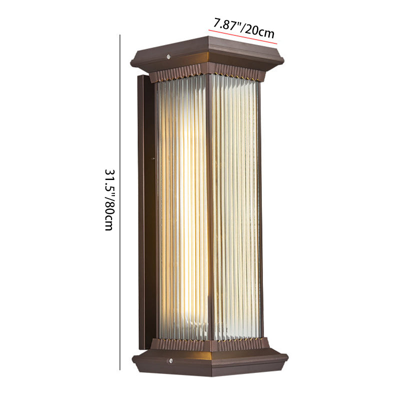 Modern Minimalist Waterproof Outdoor Wall Sconce - Rectangle Aluminum & Glass, 1/2 Light, Perfect for Garden