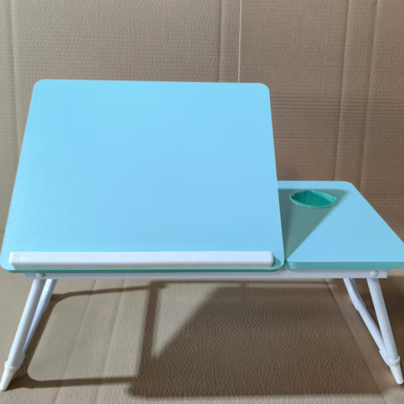 Nordic Contemporary Desk – Carbon Steel & MDF, Rectangular, Foldable, Angle-Adjustable, 2-Tray Saucer, Ideal for Study