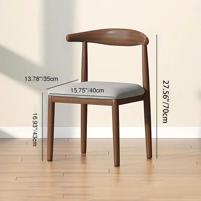Contemporary Scandinavian Cow Corner Square Upholstered Microfiber Leather Carbon Steel Dining Chair Backrest For Dining Room