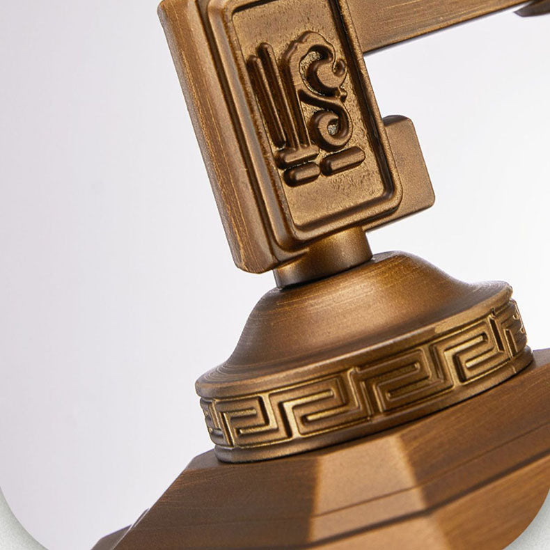 Traditional Chinese Pagoda-Style Brushed Aluminum 1-Light Wall Sconce for Outdoor Patio