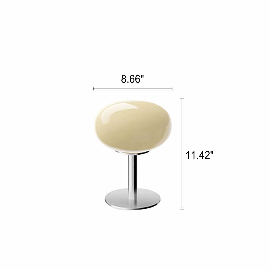 Elegant Nordic Vintage Cream Round Glass 1-Light Table Lamp