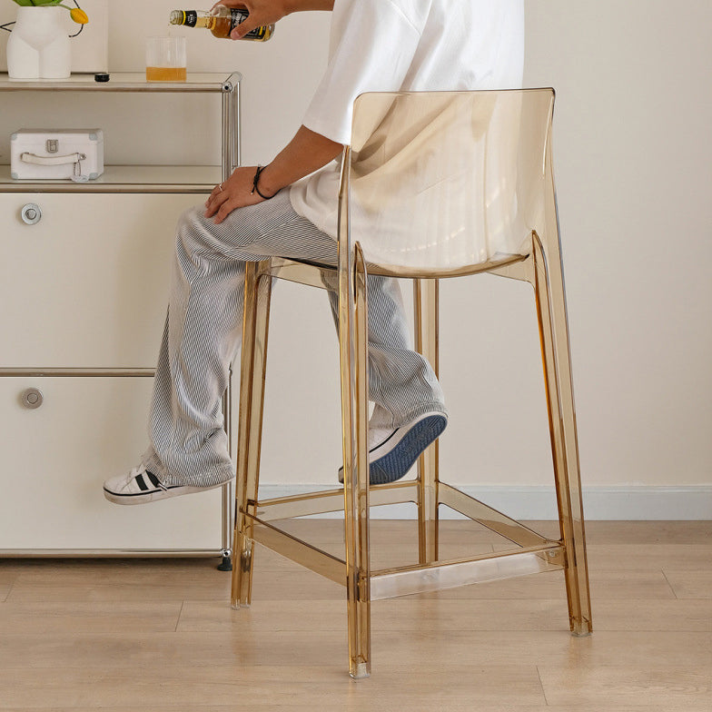 Modern Scandinavian Square Bar Stool with Backrest and Footrest – Ideal Kitchen Seating