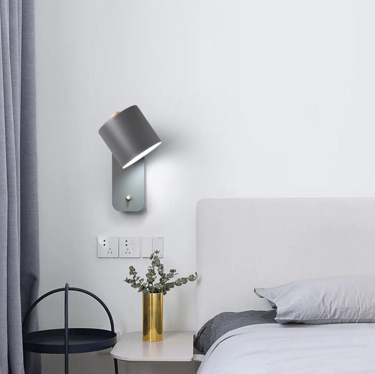 Nordic Macaron Cylinder-Shaped Rotatable 1-Light Wall Sconce