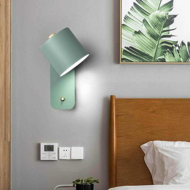 Nordic Macaron Cylinder-Shaped Rotatable 1-Light Wall Sconce