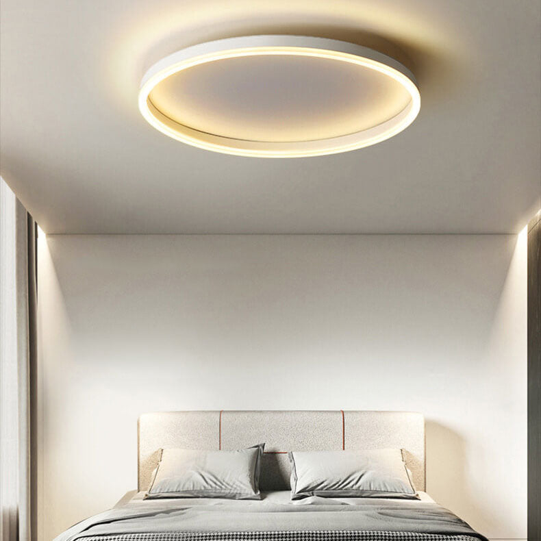 Nordic Minimalist Circular Ring LED Flush Mount Ceiling Light with Iron & Acrylic