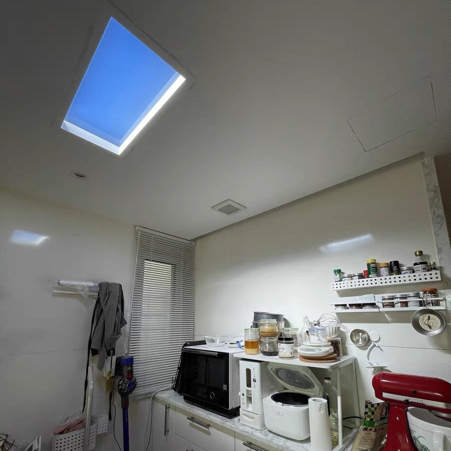 Sleek Modern Smart Blue Sky Aluminum LED Flush-Mount Ceiling Light