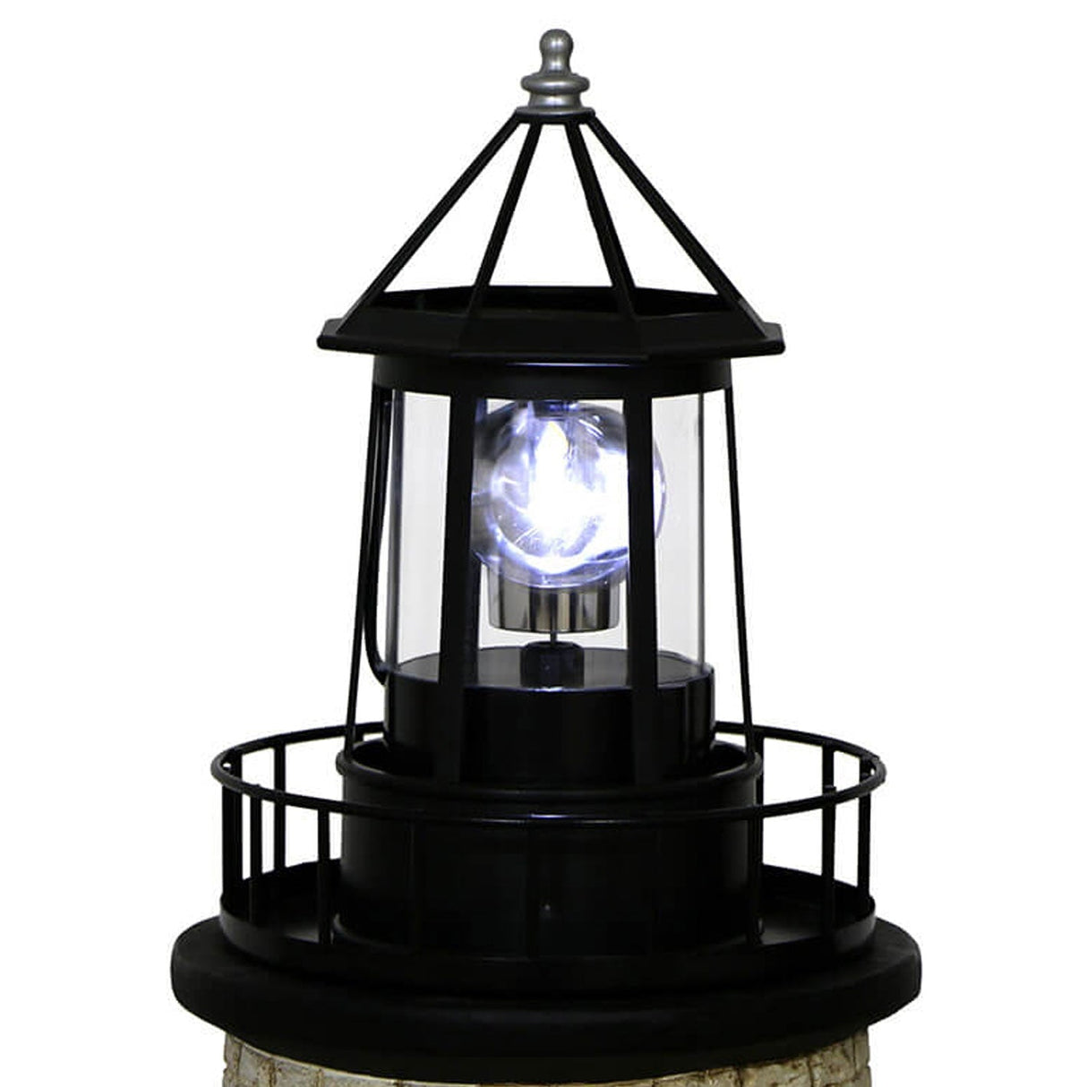 Creative Solar Rotating Tower LED Garden Light – Resin Landscape Decor for Yard & Patio