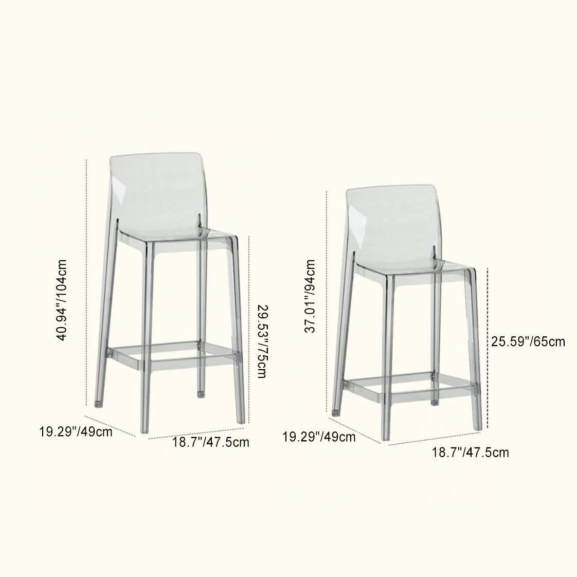 Modern Scandinavian Square Bar Stool with Backrest and Footrest – Ideal Kitchen Seating