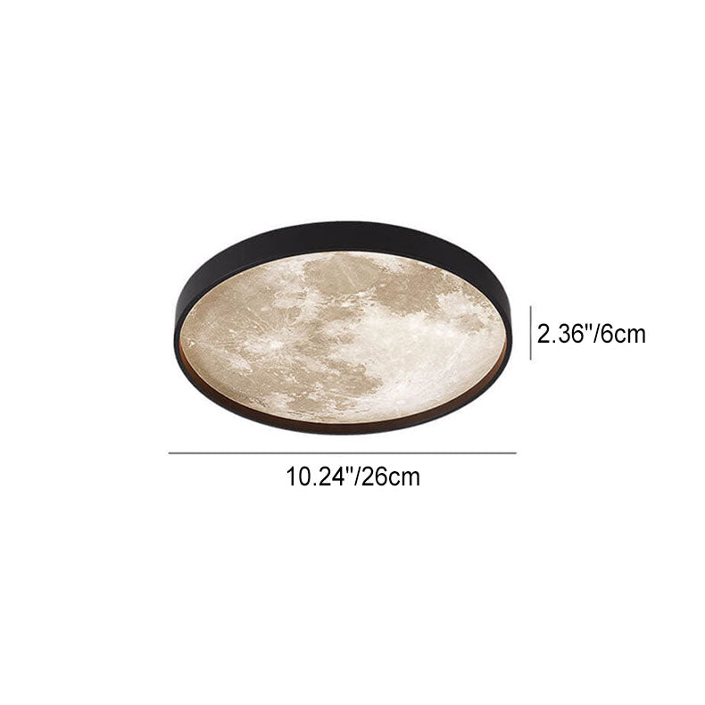 Nordic Moon Round LED Flush Mount Ceiling Light — Creative Minimalist Design with Soft Ambient Glow